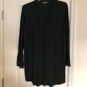 Victoria's Secret Black Lace Detail PJ Shirt Nightgown